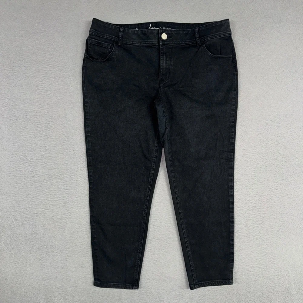 Lane Bryant Jeans Womens 18 Black Ankle Slim Stretch High Rise Stretch Denim